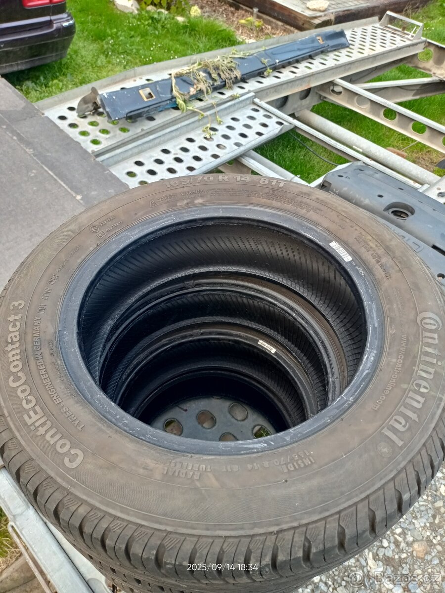 4 kusy letních 165/70R14 81T Continental - 3