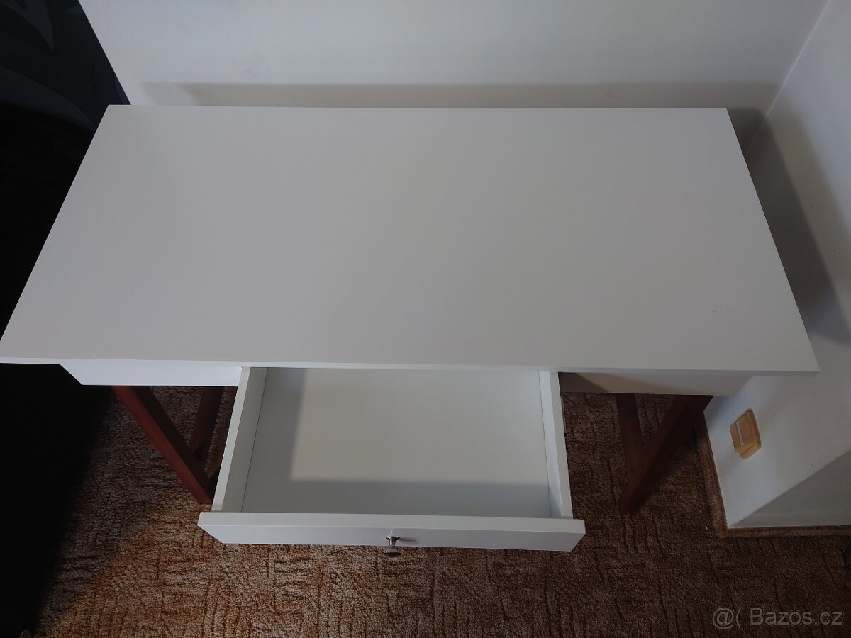 Nový psací stůl bílá/dřevo - 3