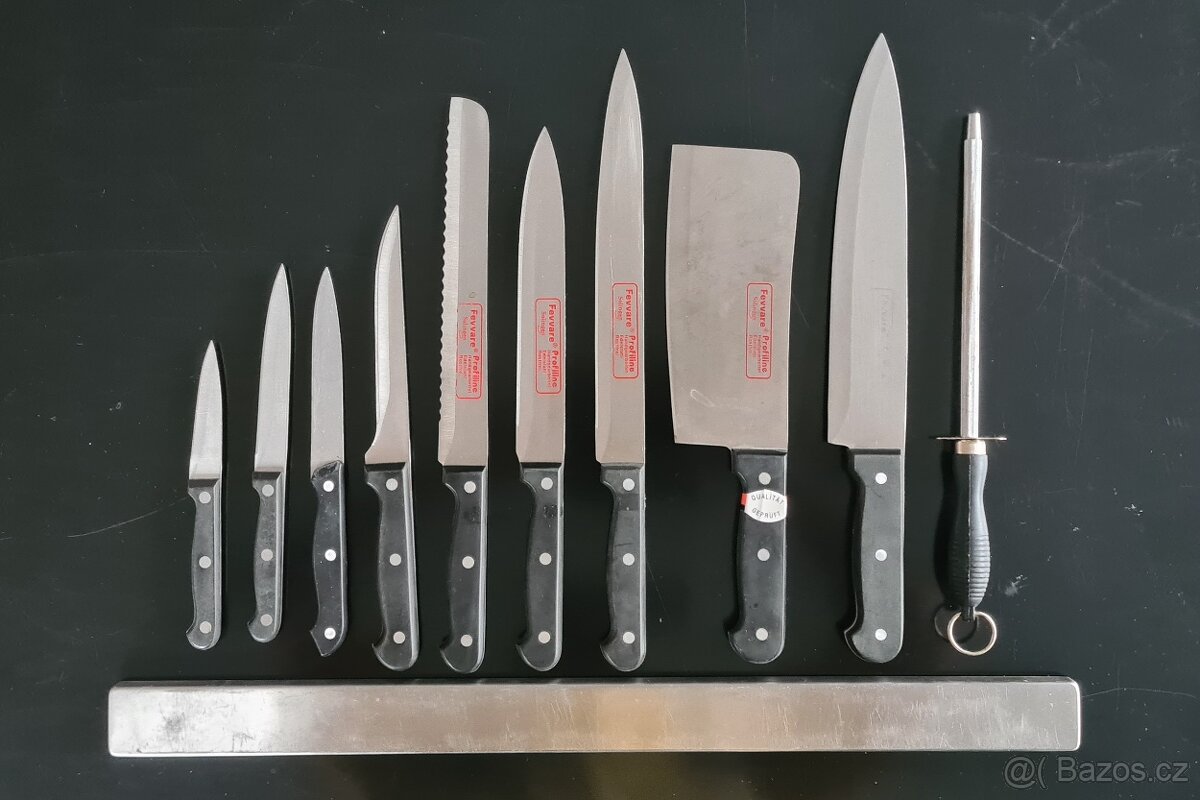621 - Sada 9ks nožů + ocílka + magnetický držák na zeď - 3