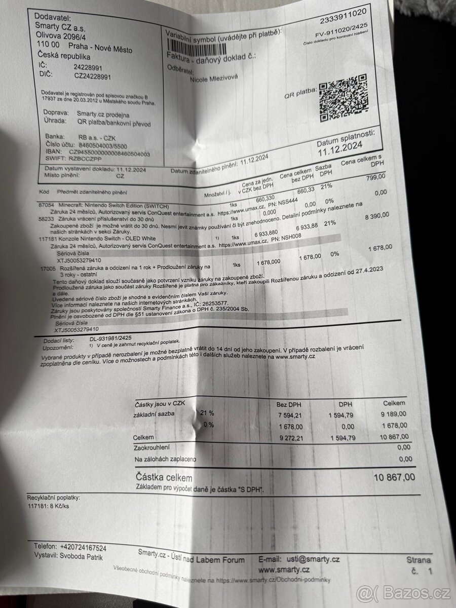 Konzole Nintendo Switch OLED White - 3