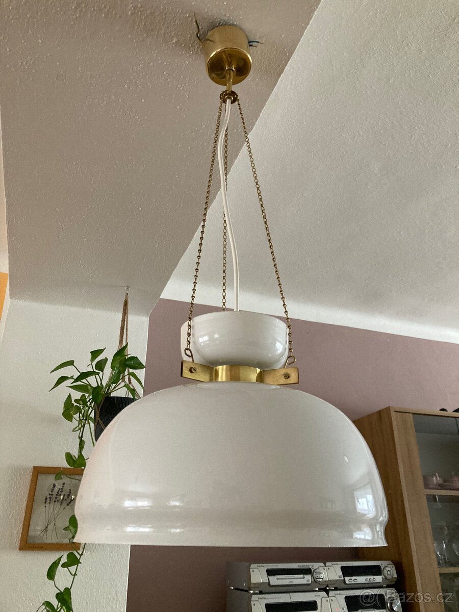 Retro lustr - opálové sklo - 3