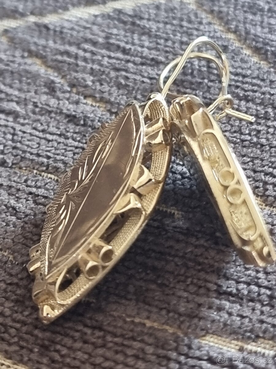 Zlaté 14 karátové náušnice - 3