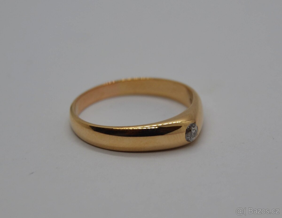 Zlatý prsten s briliantem 0.16 ct - 3
