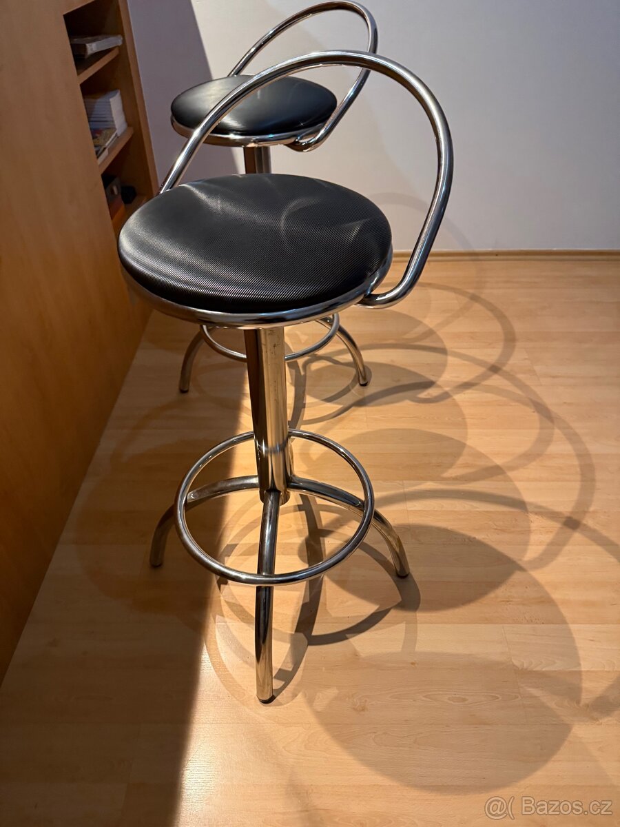 2 kovové barové židle - 3