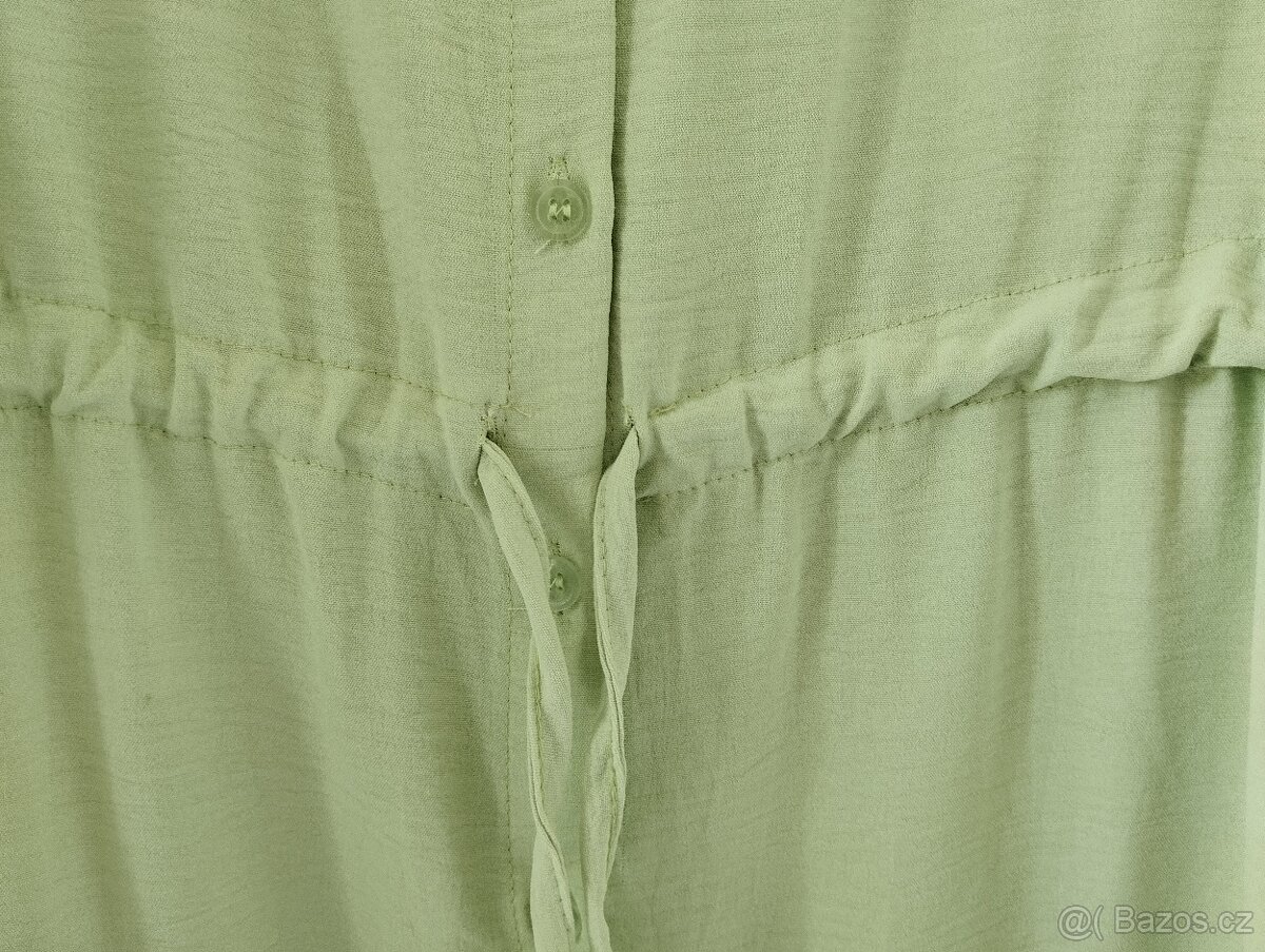 Košilové zelinkave šaty v.M/L - 3