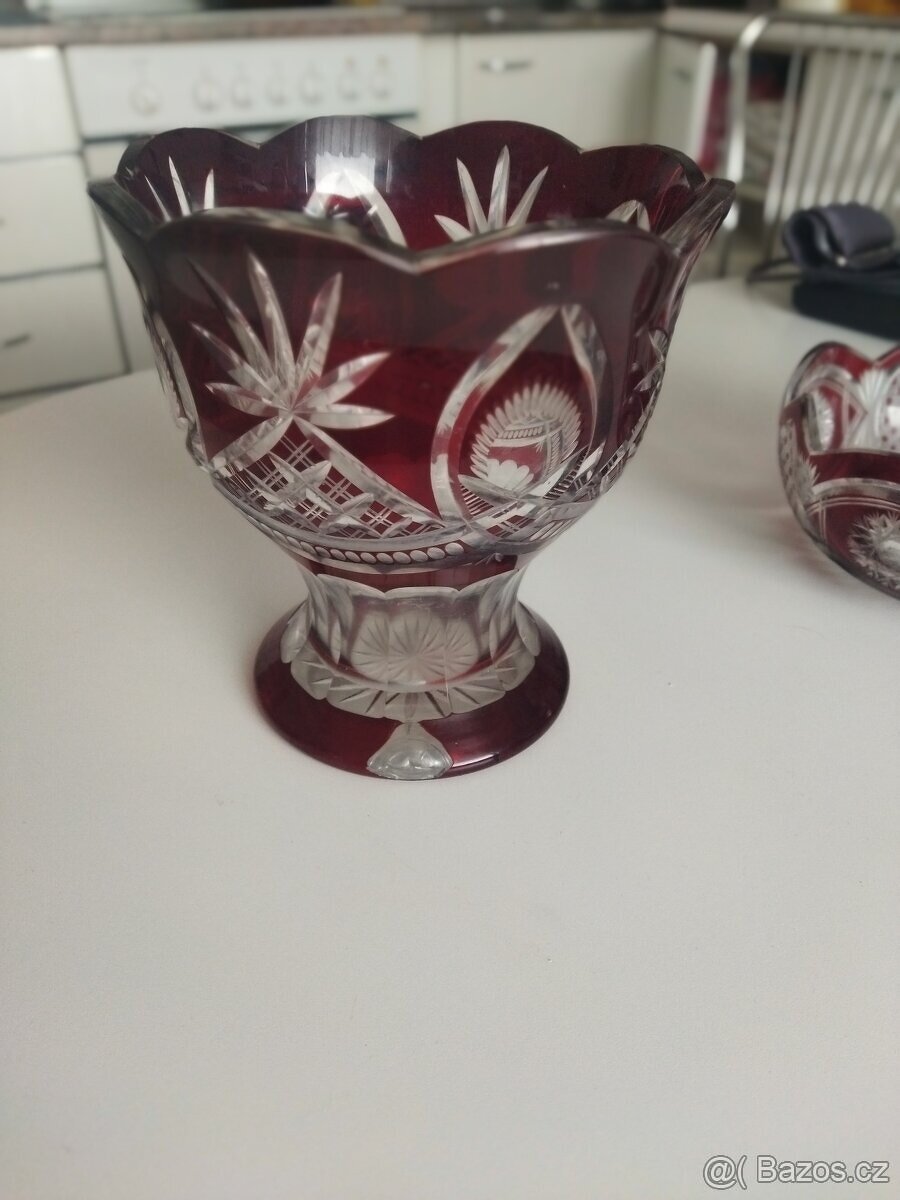 2 ks broušená mísa - 3