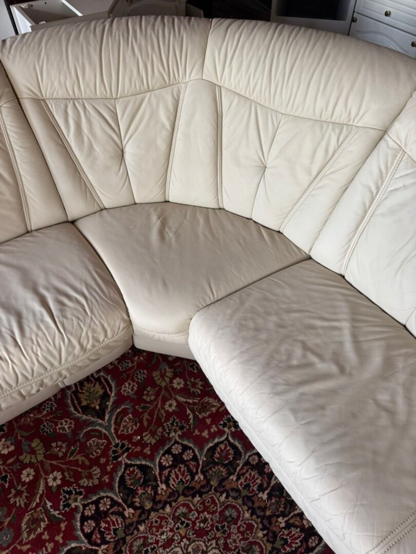 Světlá kožená sedačka do Účka, 4979 - 3