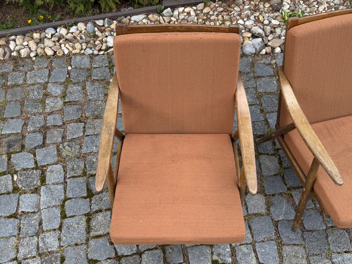 Ikonická retro křesla TON Jaroslav Šmídek 60. léta, originál - 3