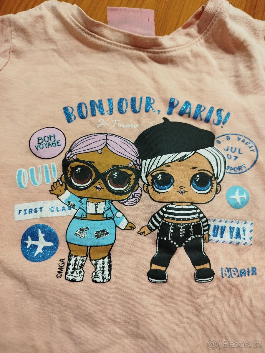 3x dívčí trička s dlouhým rukávem vel 98/104 - 3