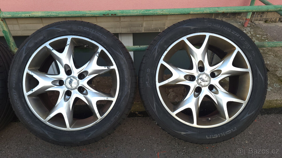 80% letní ALU kola 17" 5x112 Mercedes E W212 245/45/17 - 3