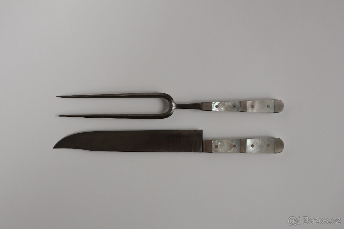 nůž a vidlice v kazetě perleť dýka luxusní dárek - 3