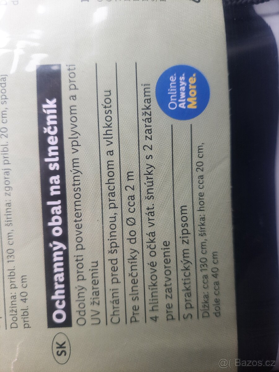 Obal na slunecnik 2m - 3