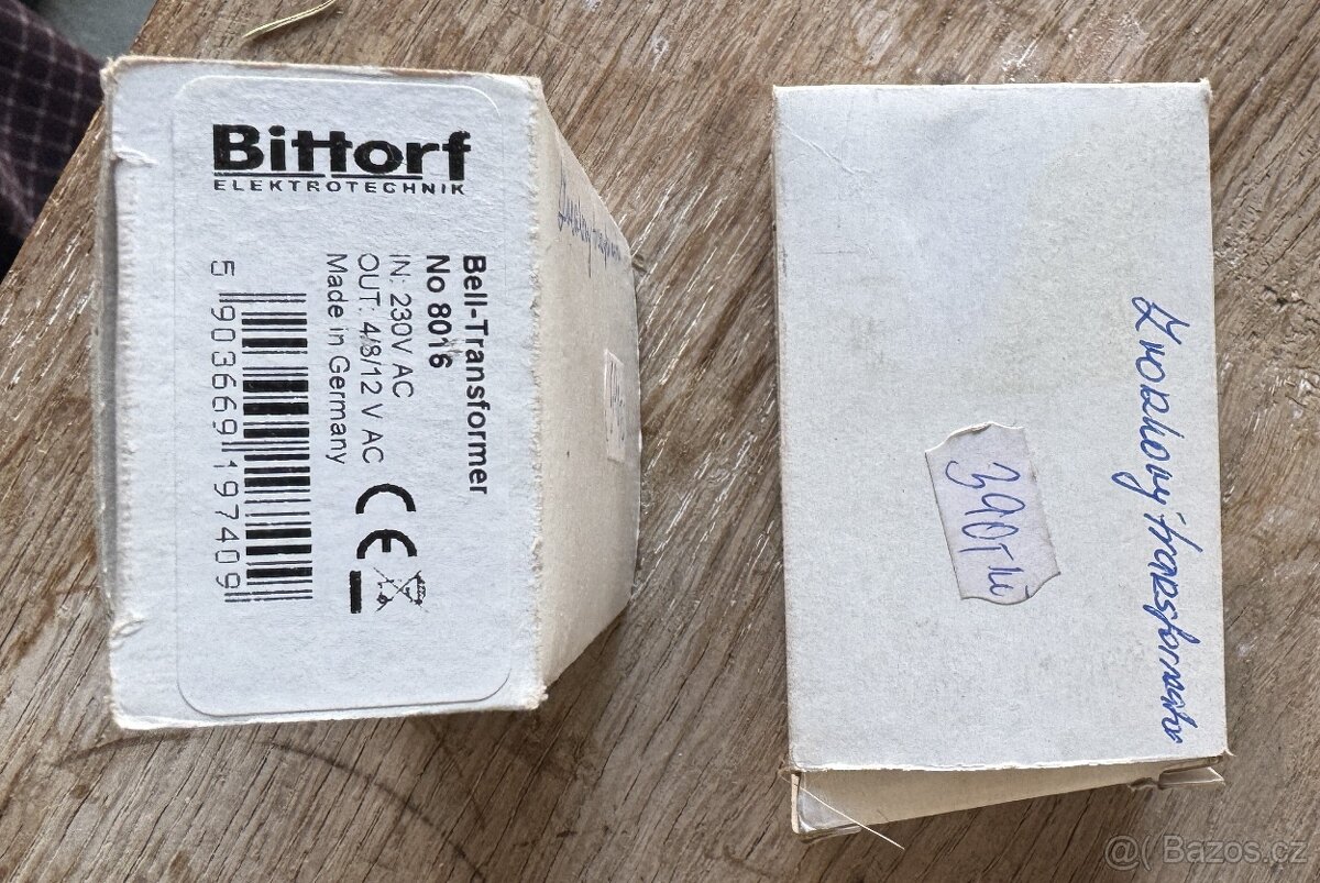 Zvonkový transformátor Bittorf 4/8/12V nový - 3