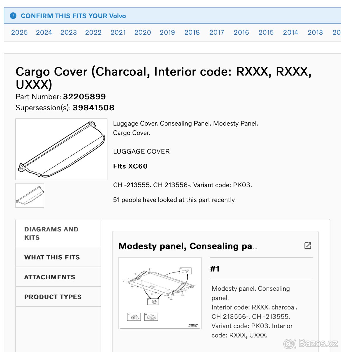 Volvo XC60 roleta do kufru - 3