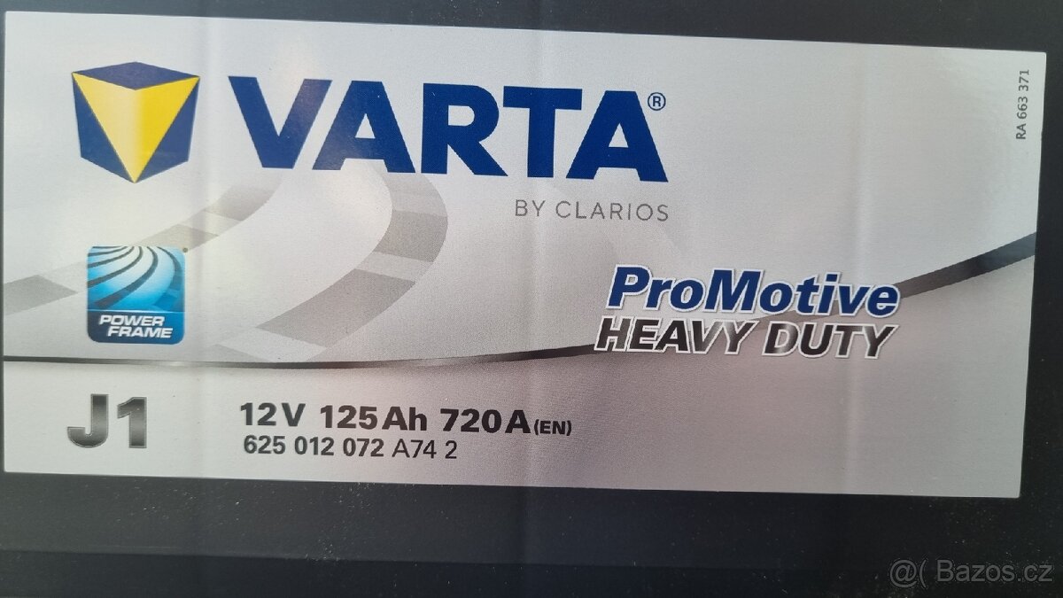 Úplně nová baterie VARTA 12 V, 125 Ah, 720 A - 3