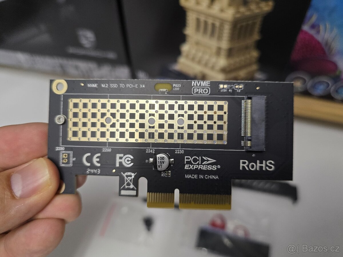 PCI-E adaptér pro M.2 NVME disky do základní desky + chladič - 3