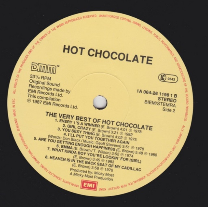 LP deska Hot Chocolate - The very best z r.1987/165/ - 3