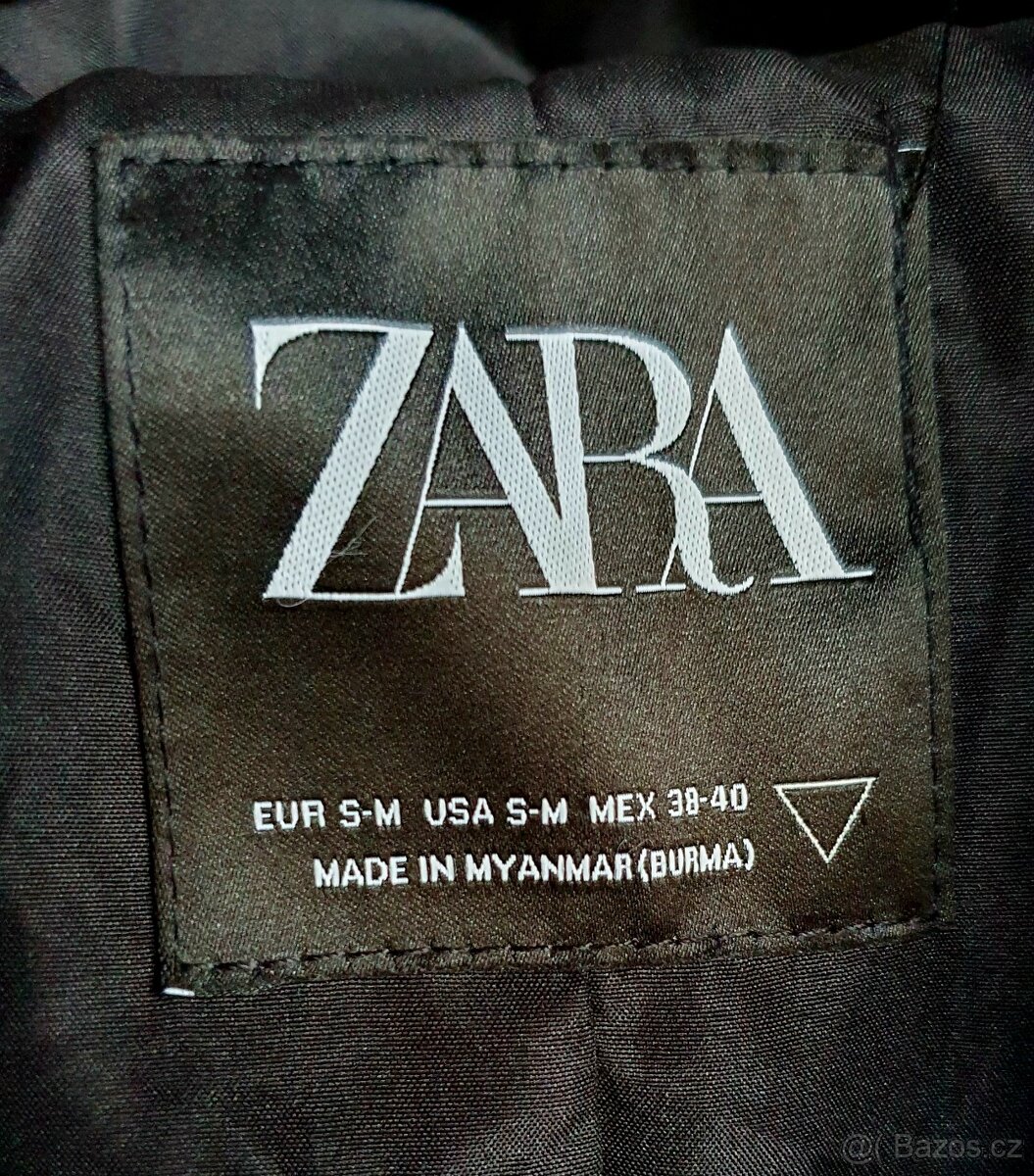 Dámský černý kabát kožíšek ZARA - 3