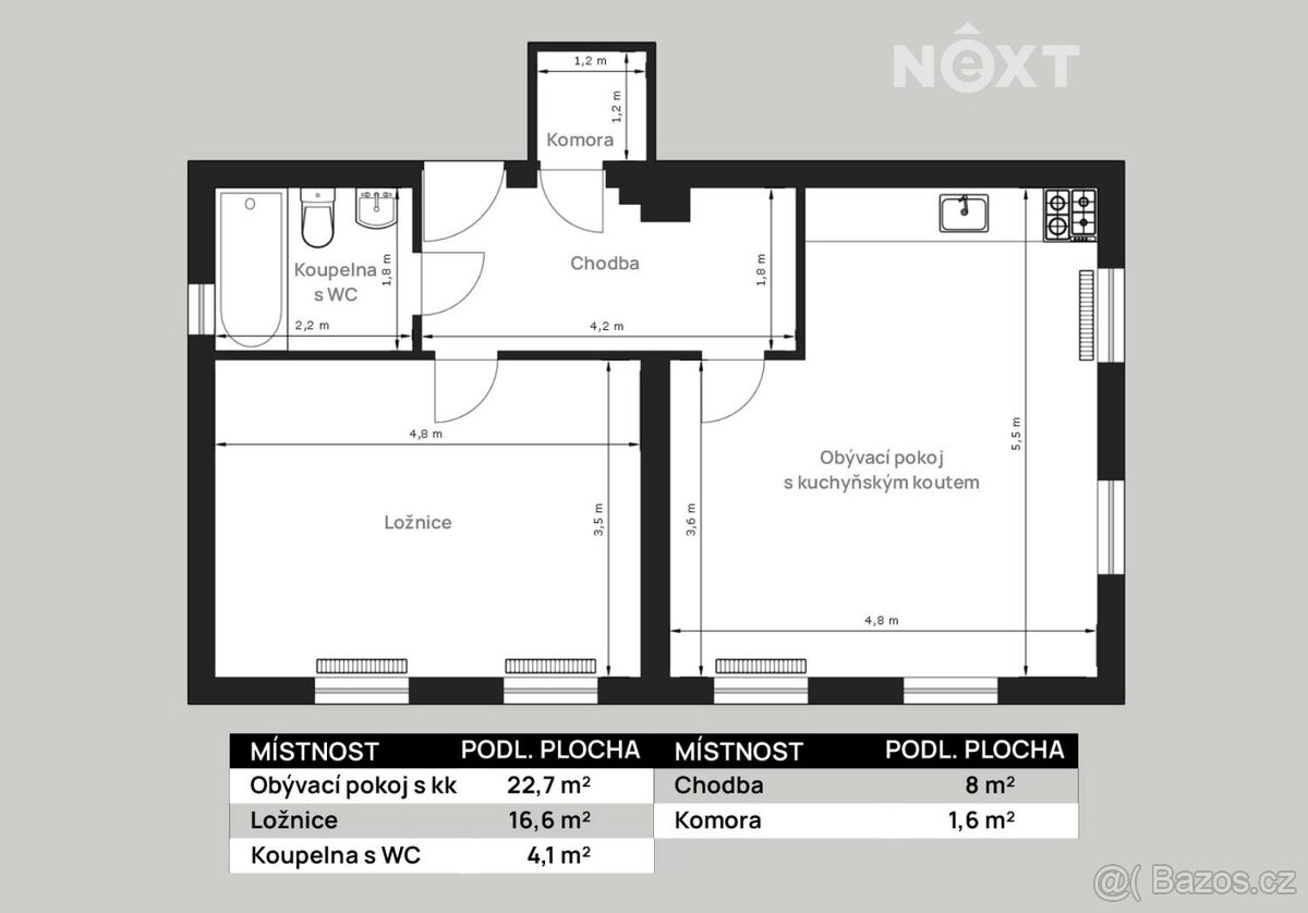 Prodej byt 2+kk, 53㎡ - 3
