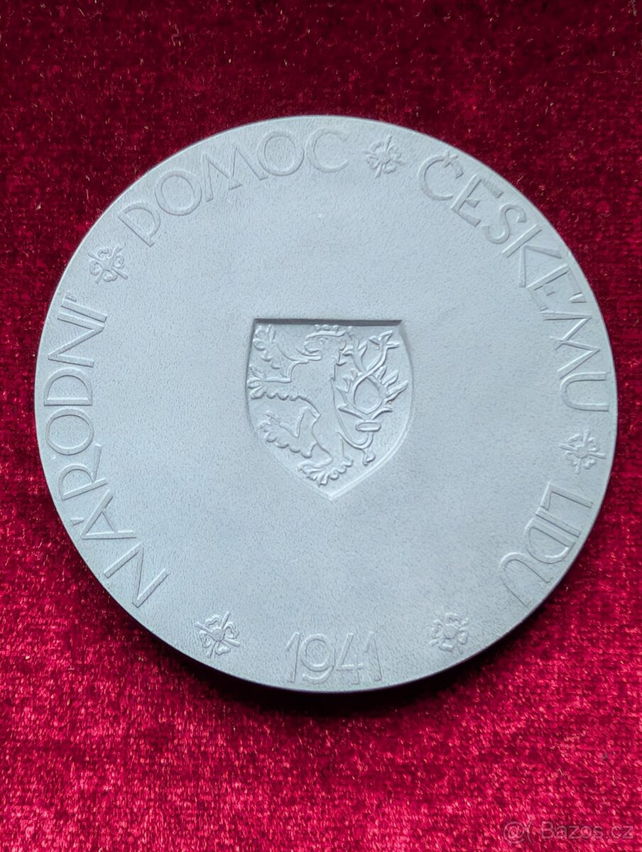 Predám vzácnu zinkovú medailu Emil Hácha - 3