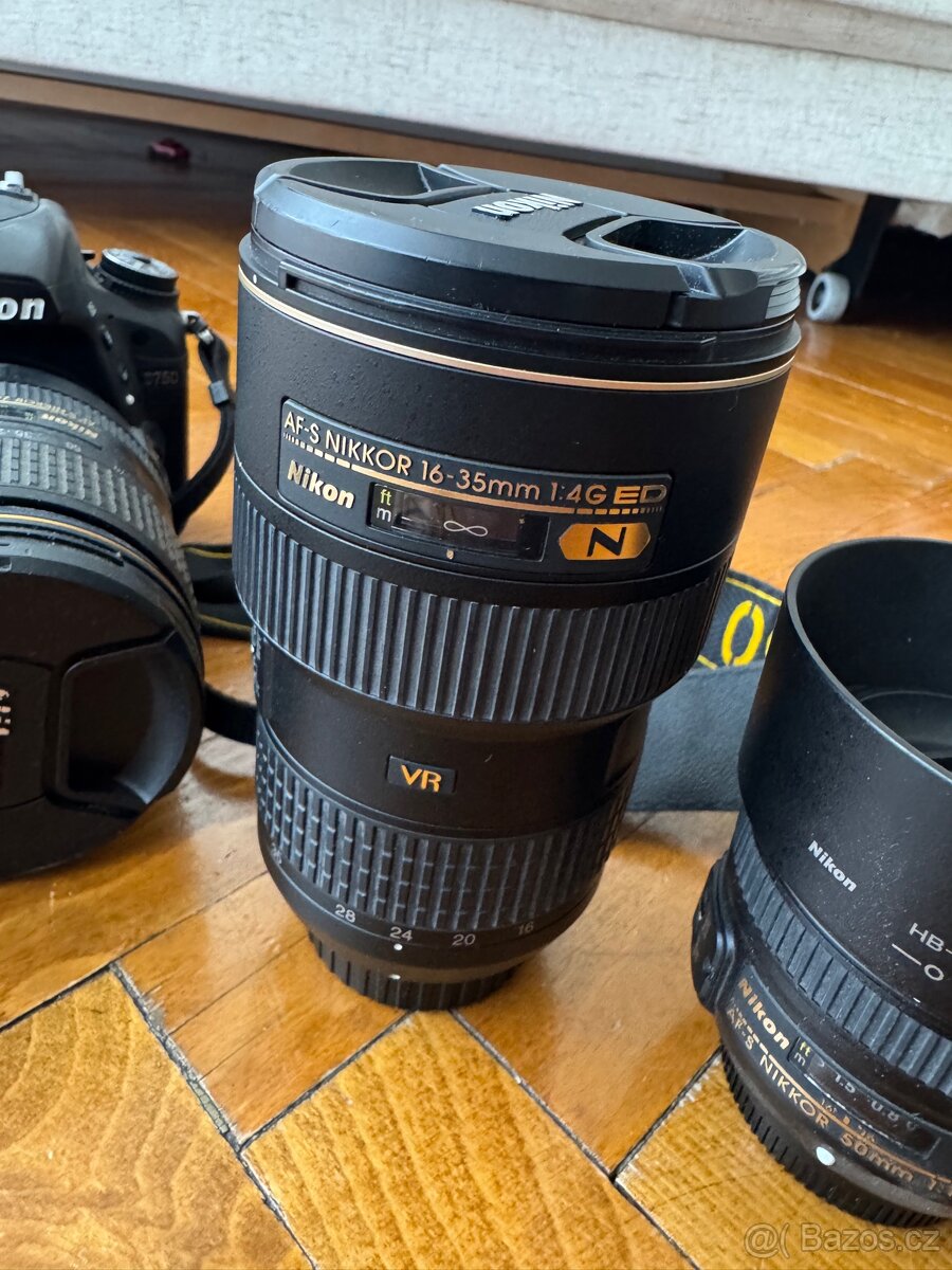 Nikon D750 (výborný stav) + sada objektivů - 3