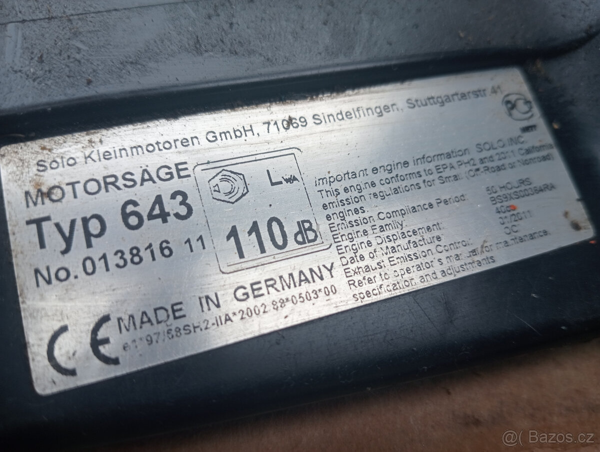 Prodám-motorová pila Solo 643IP 2kw - 3