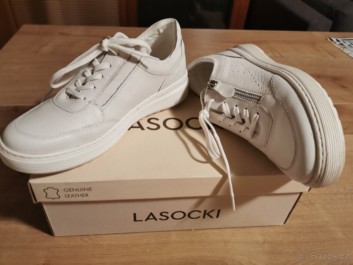 CELOKOŽENÉ TENISKY bílé - 3