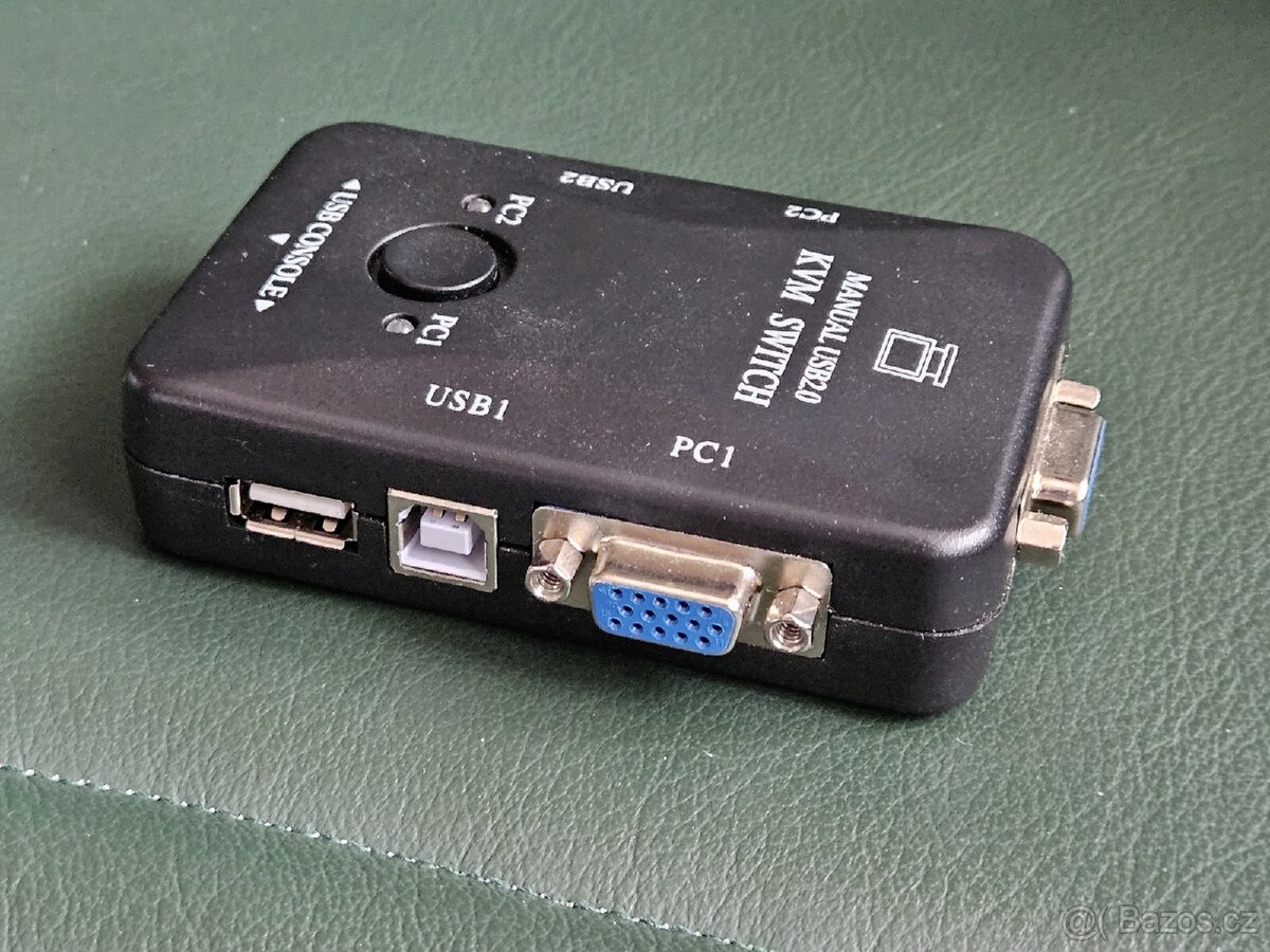 KVM USB Switch - přepínač pro 2 PC - 3