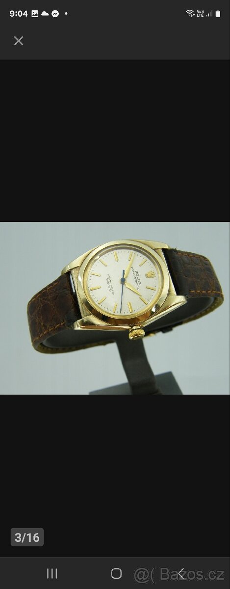 Rolex BUBBLEBACK Oyster Perpetual v 9k zlatě pěkné - 3