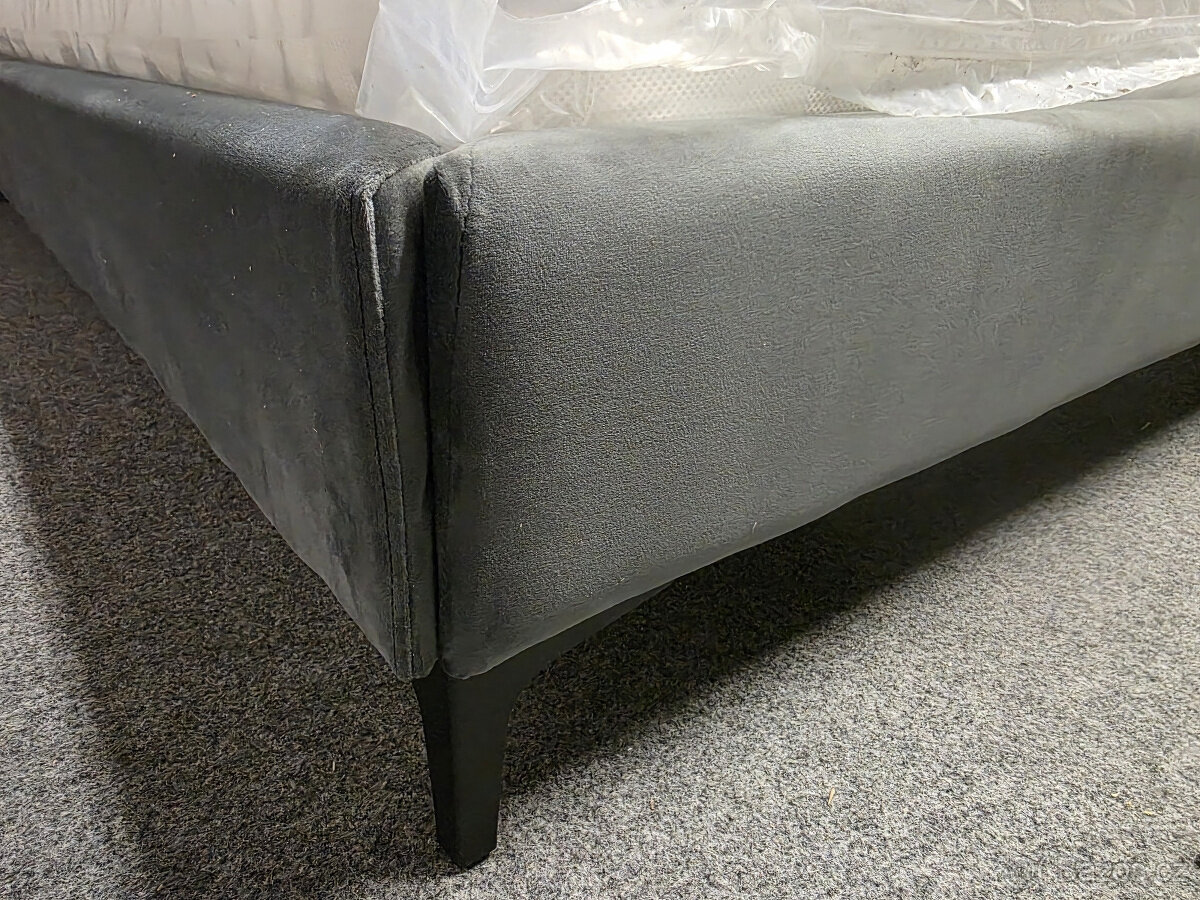 Nová postel s roštem 180x200 čalouněná šedý les - 3