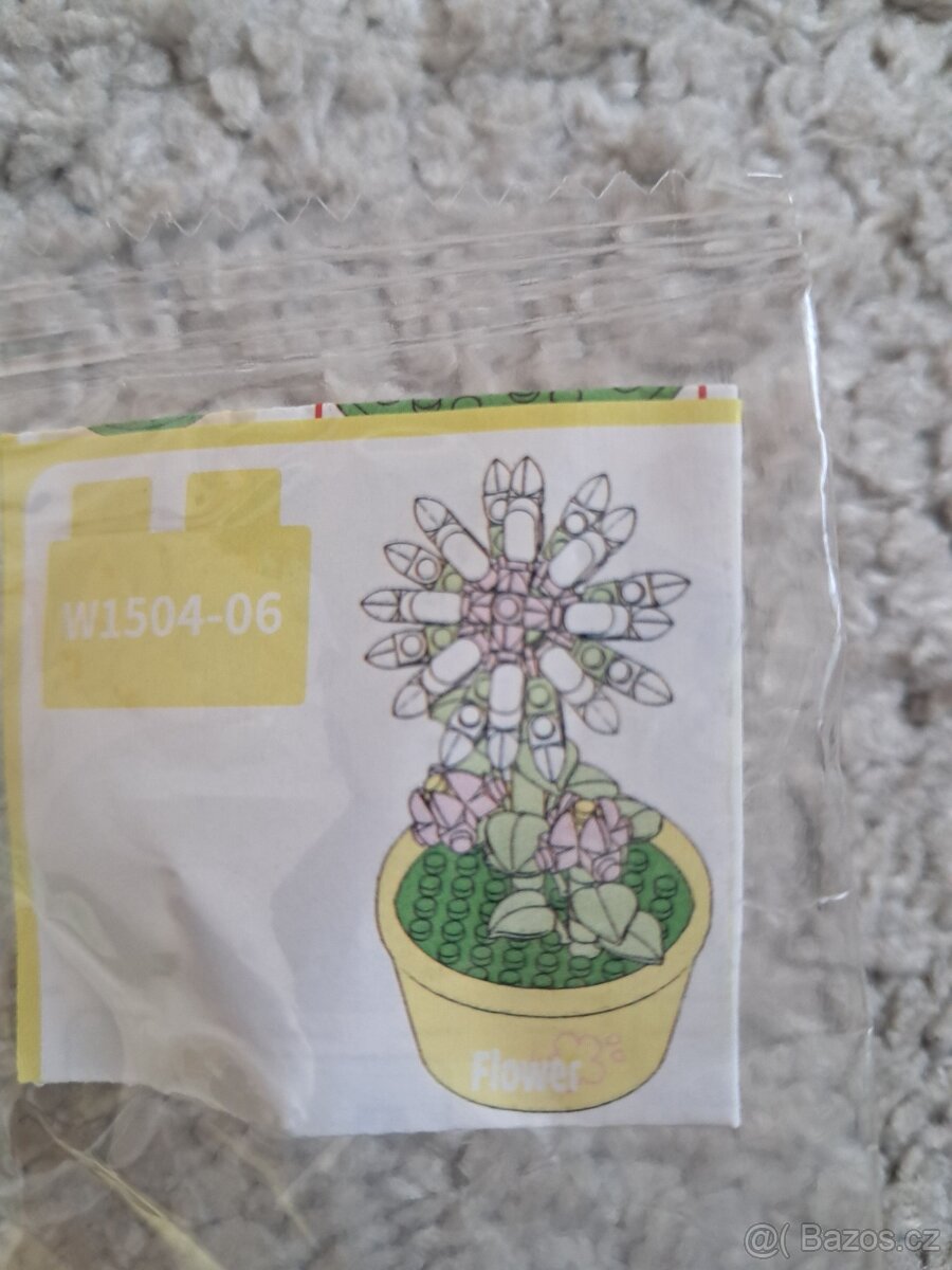 Stavebnice kytka v květináči jako Lego, 91 kostek, nové - 3