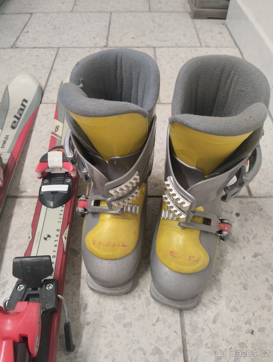 Dětské lyže Elan 100 + lyžáky vel. 23 - 23,5 - 3