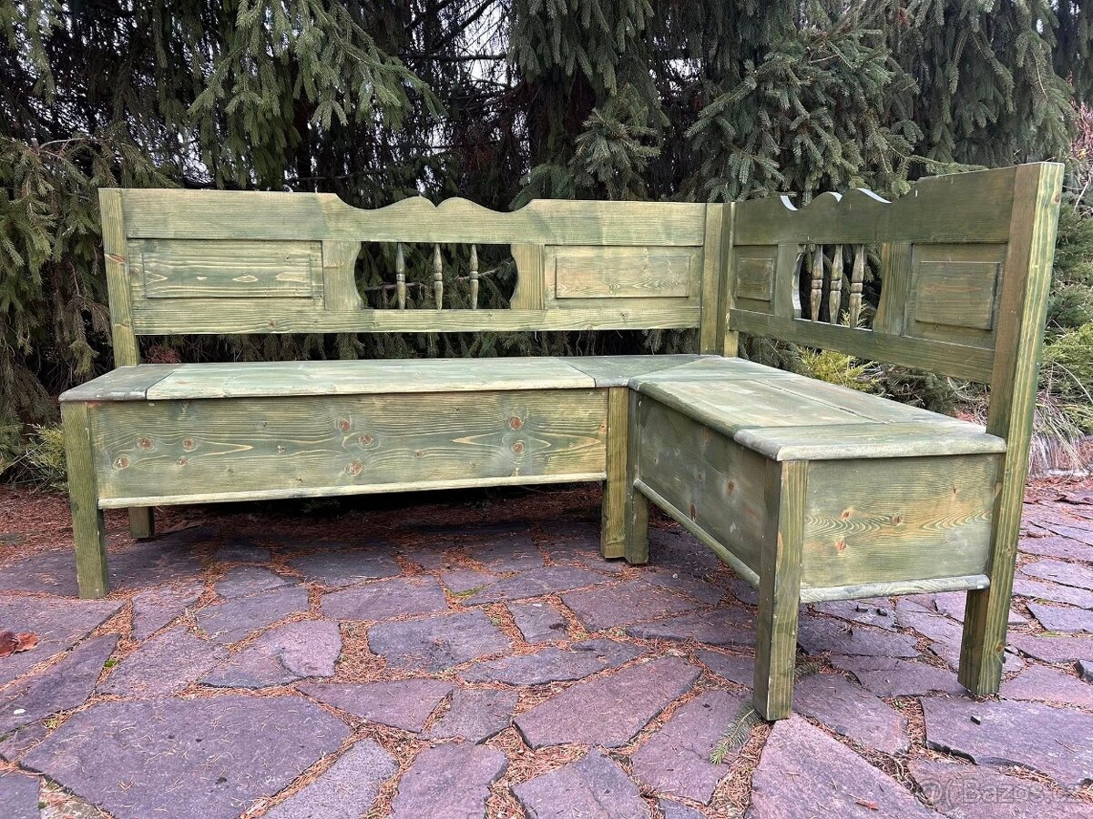 Rohová vidiecka lavica - L40 - 3