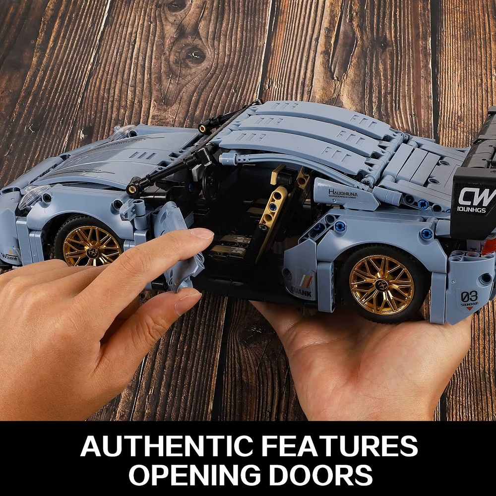 Stavebnice modrá Porsche 911 kompatibilní s LEGO - 3