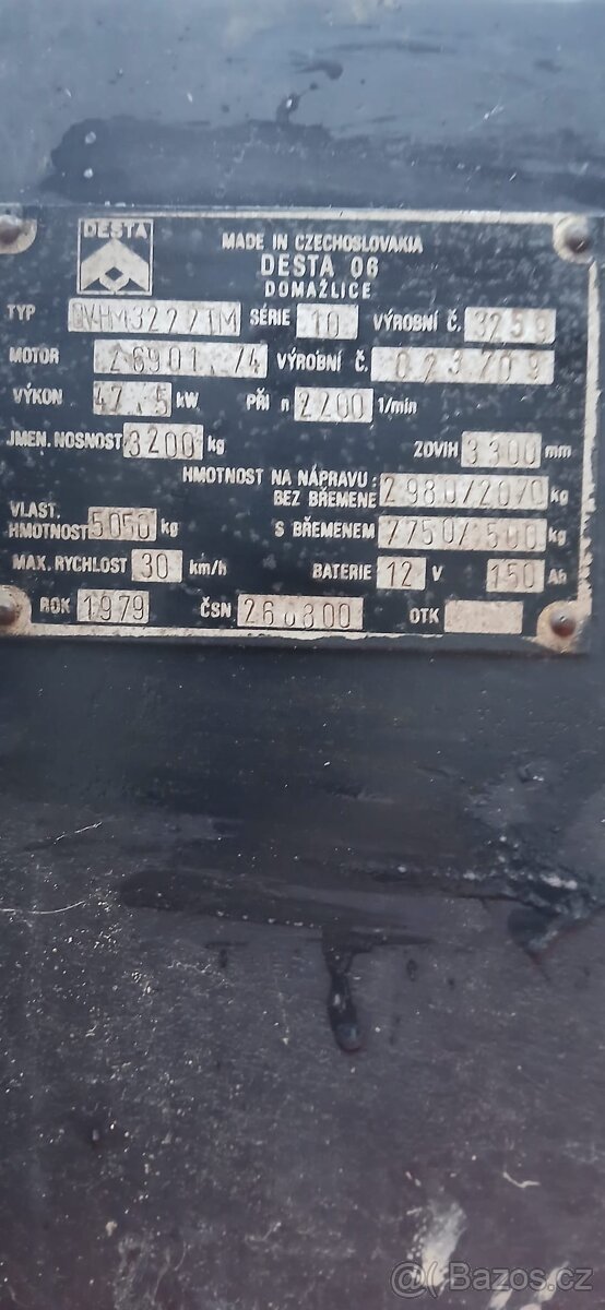 Vysokozdvižný vozík Desta nosnost 3200kg - 3