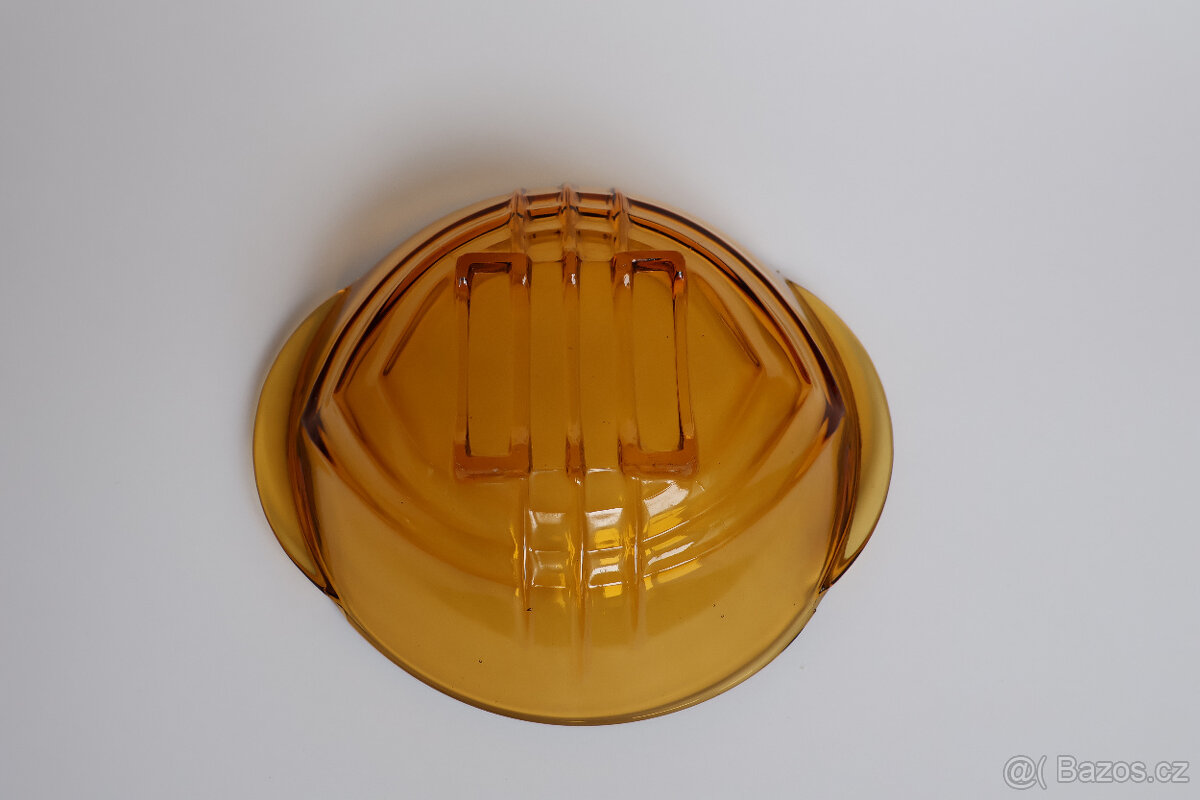 starožitná mísa miska art deco ambrové sklo - 3