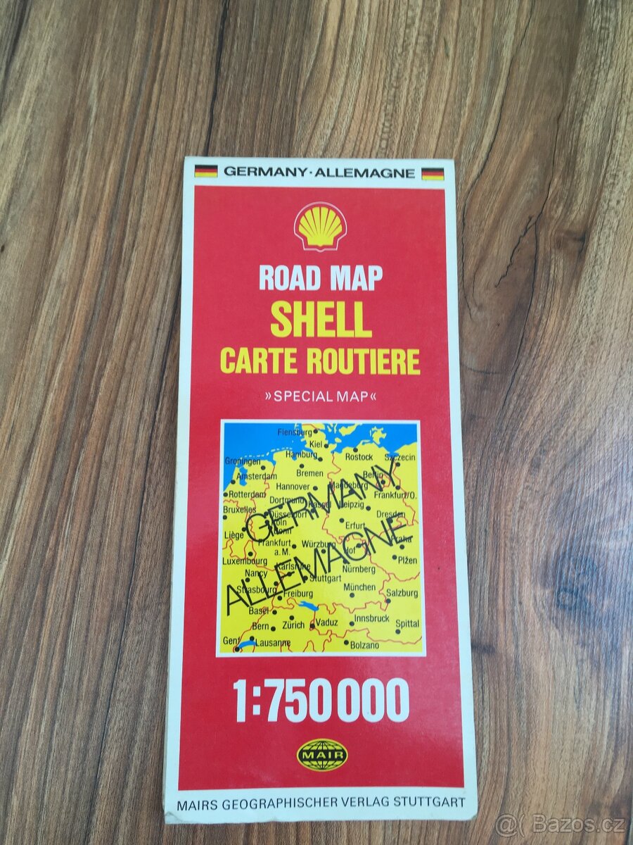 Německá mapa německa, SHELL, , 80tá léta - 3