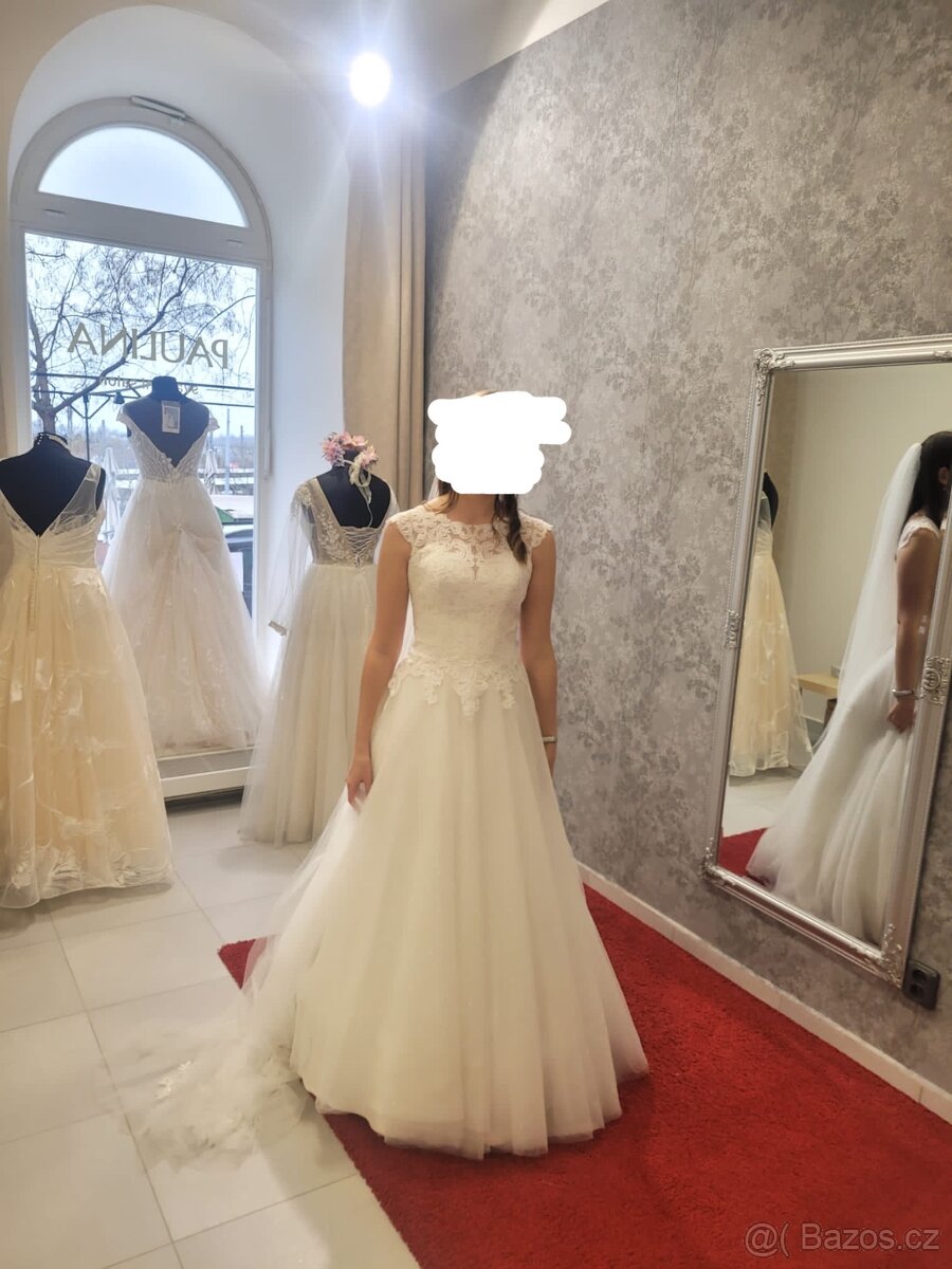 Krémové svatební šaty - 3