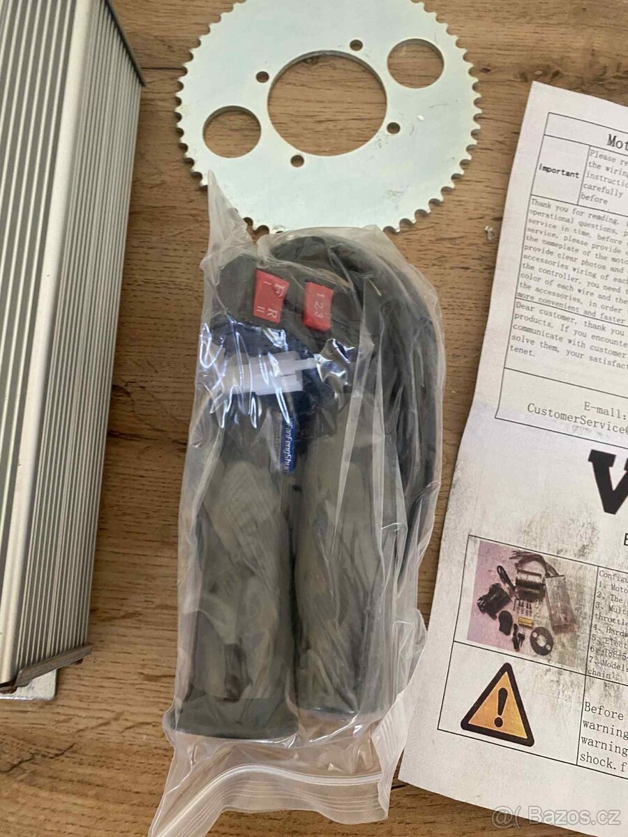 Sada elektromotoru 3000W/72V, řídící jednotka, plynová páčka - 3