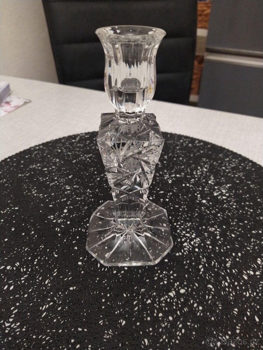 Křišťálový broušený svícen - 3