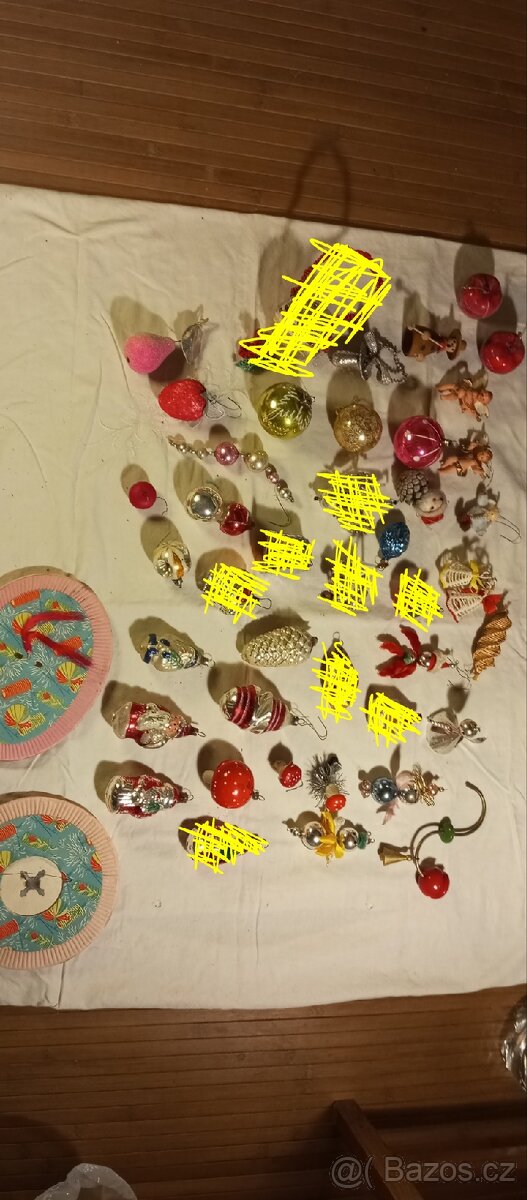 Mix starých vánočních ozdob. - 3