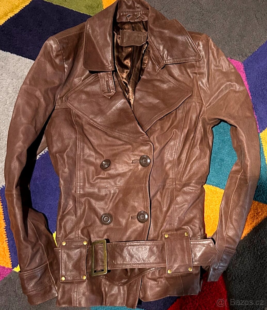 DÁMSKÁ KOŽENÁ SLIM BUNDA- 100% PIG LEATHER 38-40 - 3