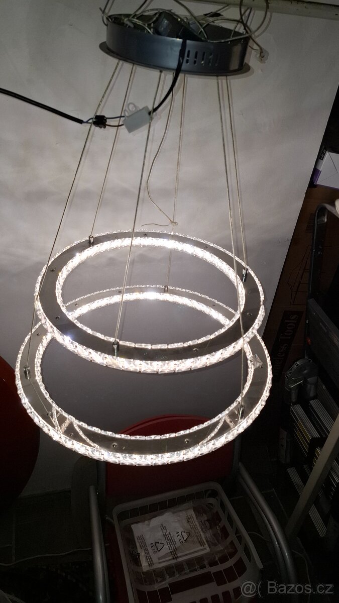 Led lustr 2 kruhy - prsteny - 3