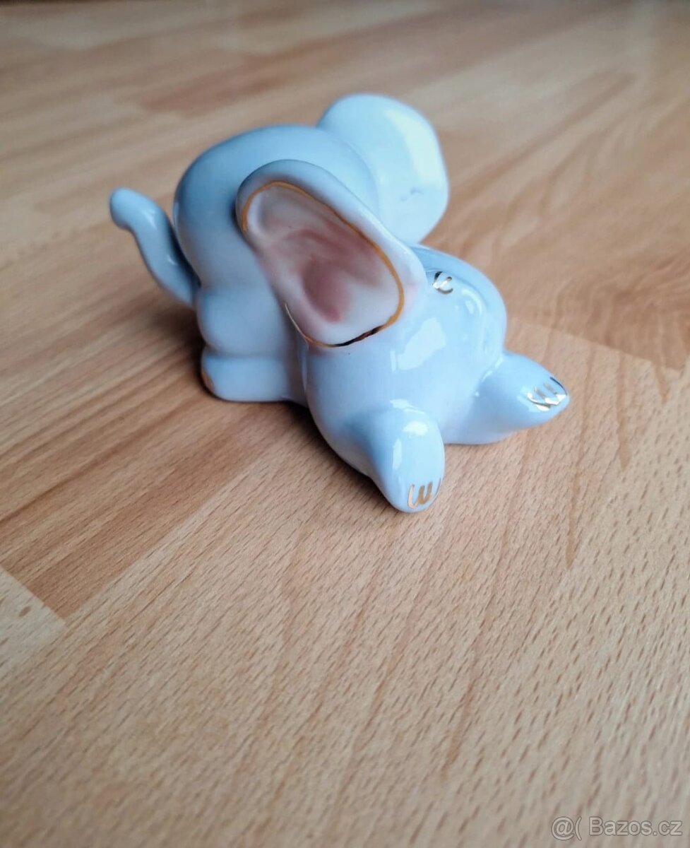 Porcelánový slon modrý - 3
