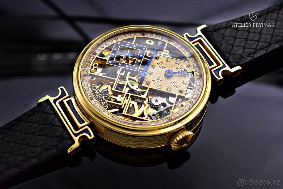 Exkluzivní starožitné skeletové hodinky OMEGA 1914 - 3