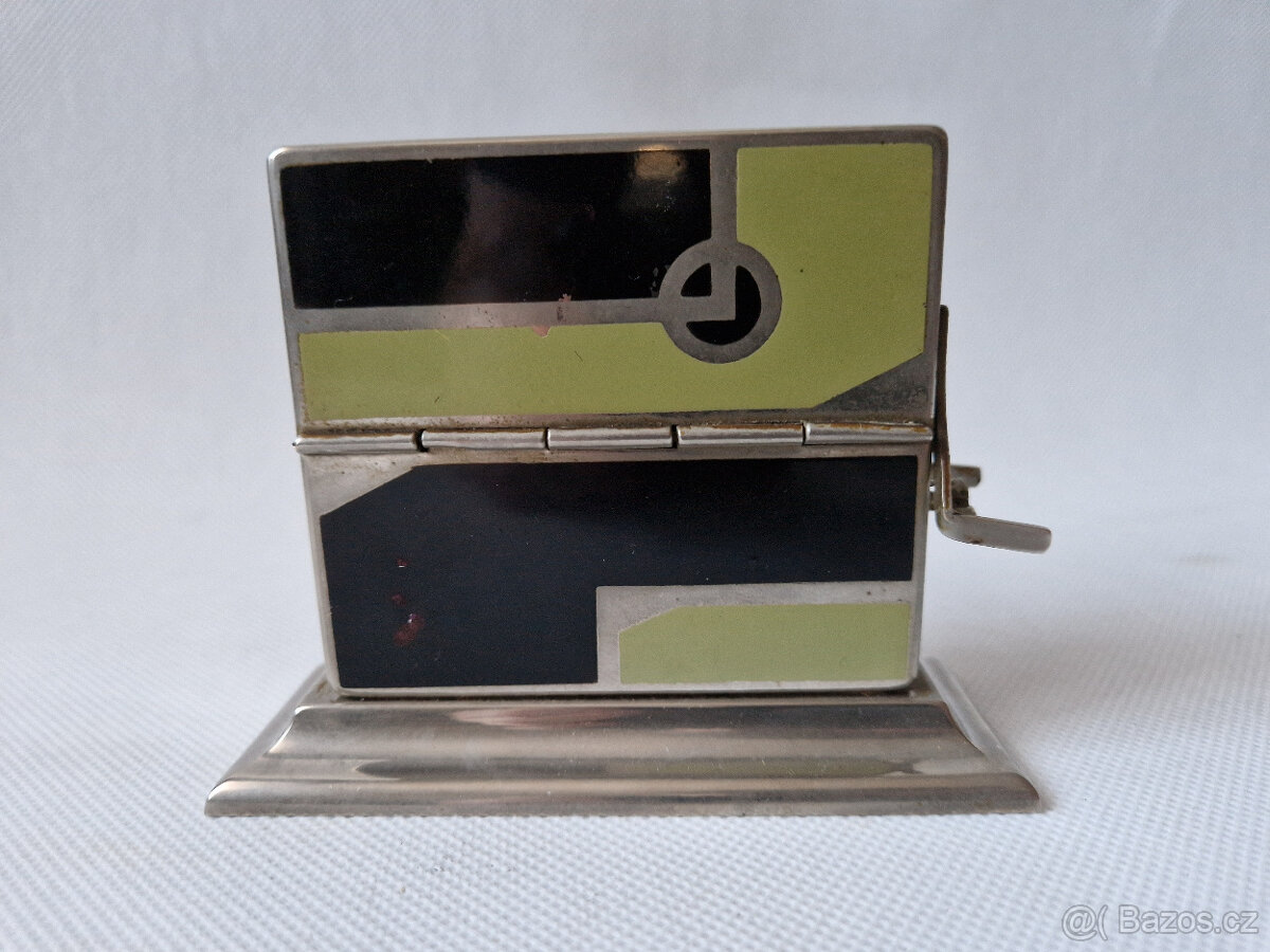 Starý dávkovač zásobník na cigarety geometrické Art Deco - 3
