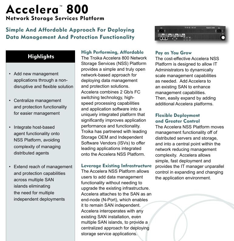 Network storage services platform TROIKA - 3