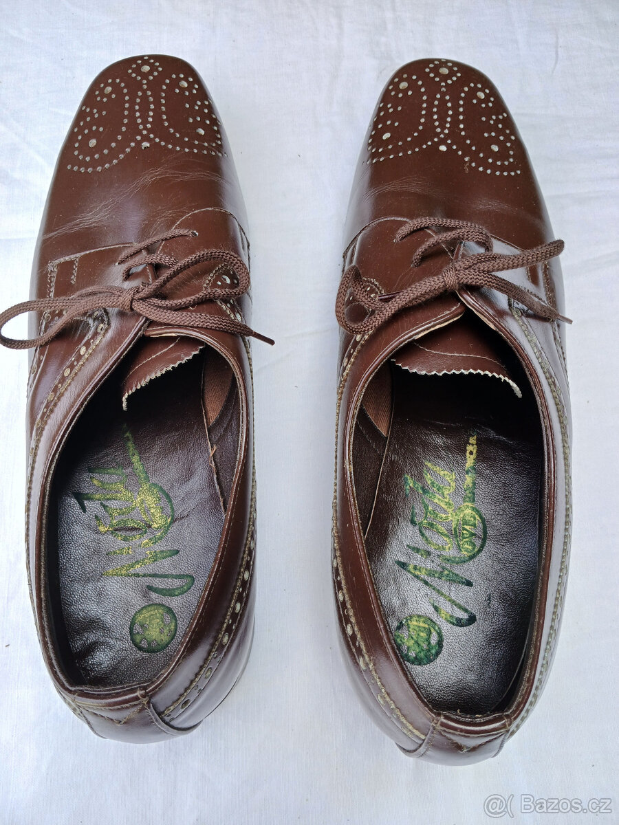 Retro pánské kožené polobotky. - 3