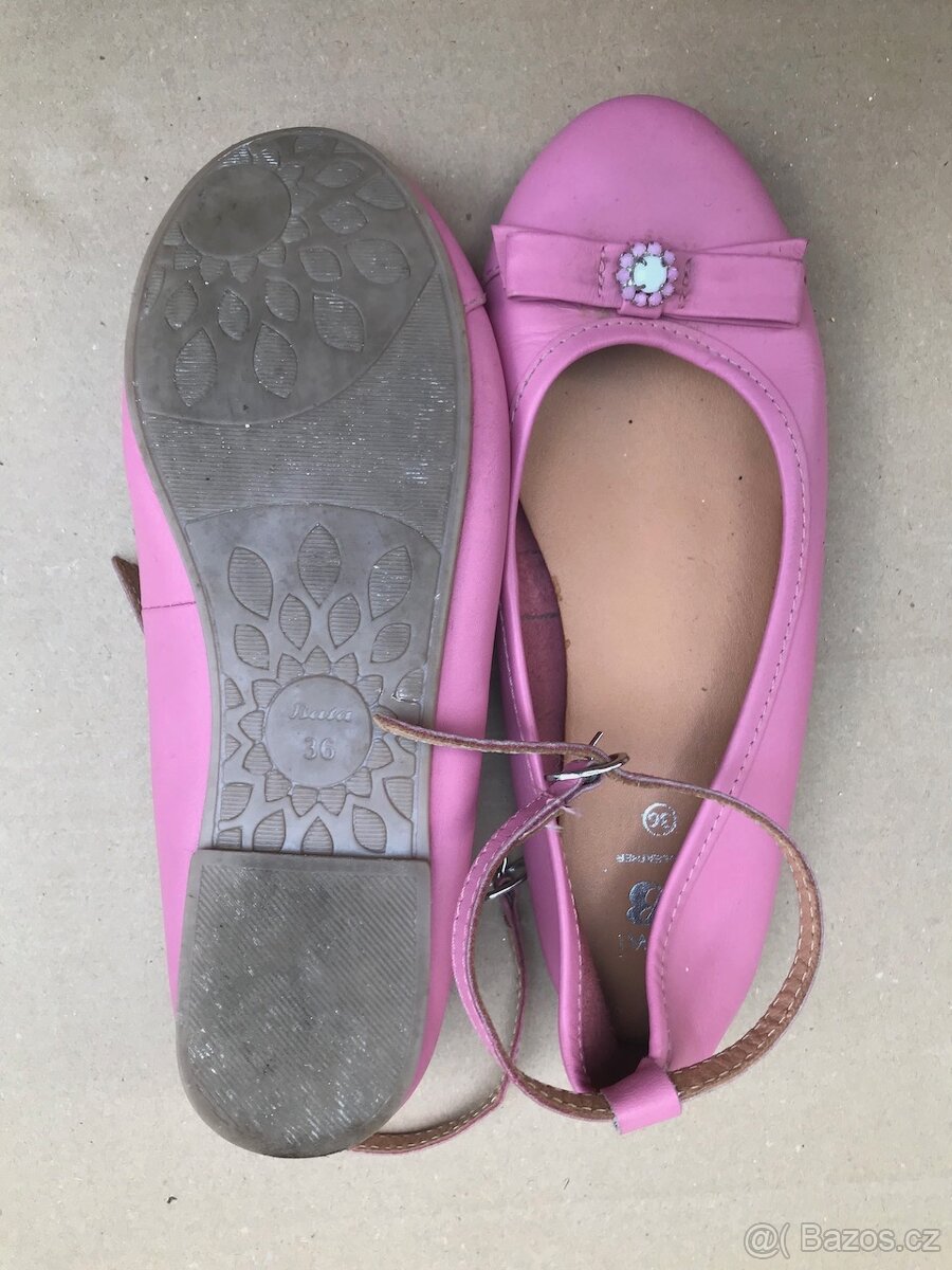 Dívčí baleríny kožené Baťa 36 - 3