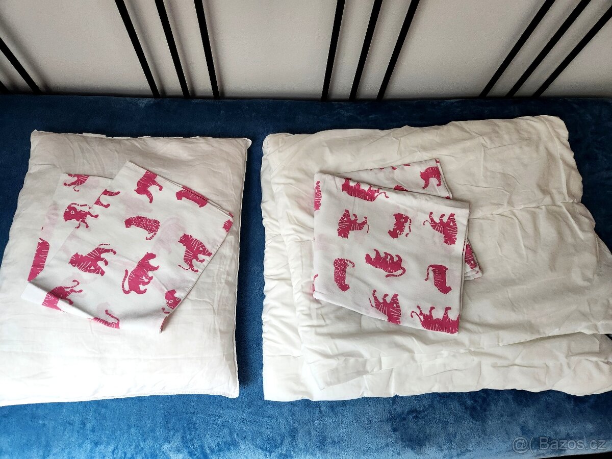 Růžové Tygří Povlečení, Deka a Polštář pro menší děti - 3